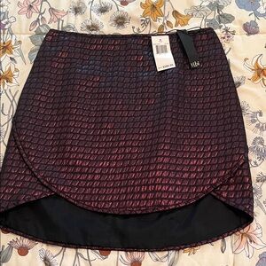 Tibi Textured Metallic Plum Skirt